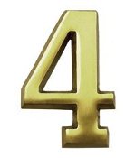 HouseMark Number "4" Satin Brass