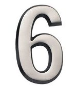 SoftCurve Number "6" Satin Nickel