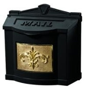 WM-3F - Black with Polished Brass Fleur de Lis